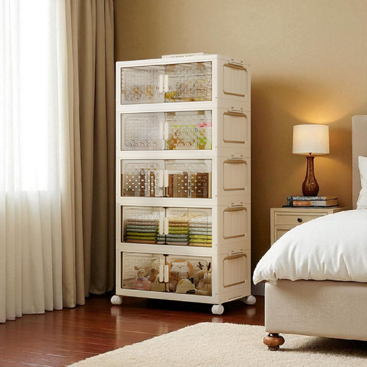 5 Tier Foldable And Movable Wardrobe Storage Organizer