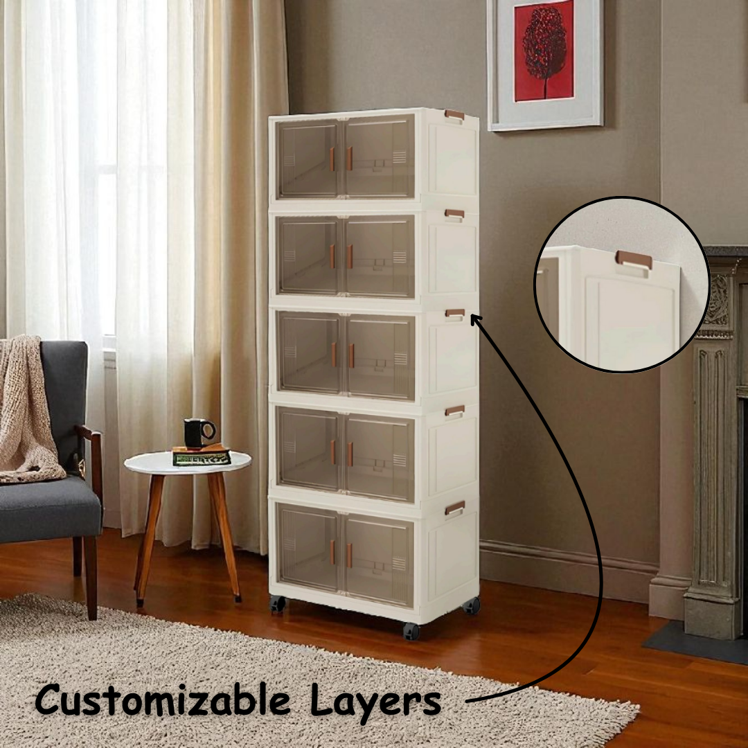 Multi-Purpose Storage Organizer With Movable Wheels