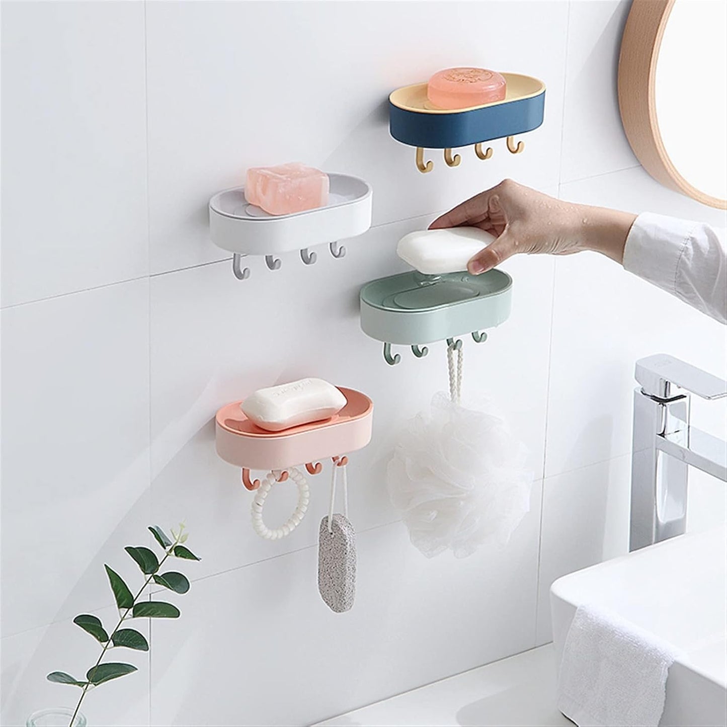 Wall Mounted Soap Holder with Hook