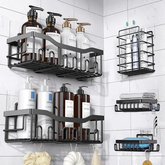 Self Adhesive 5 in 1 Bathroom Organizer