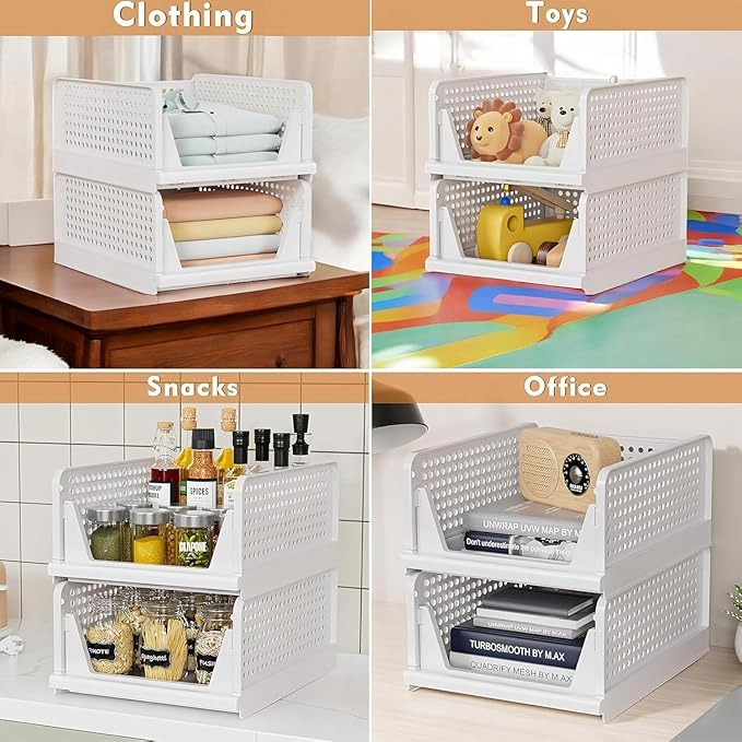 White - Space Saver Wardrobe Organizer (Drawer Style)