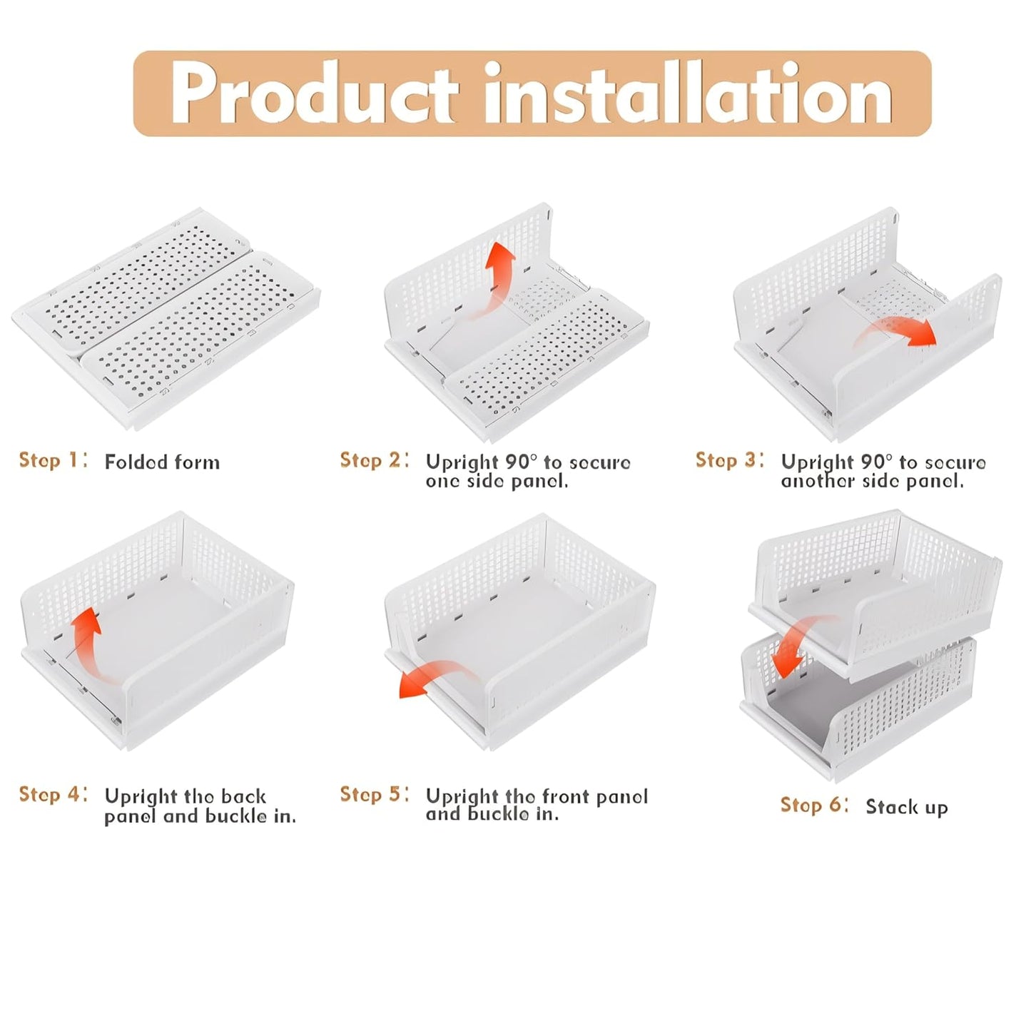 White - Space Saver Wardrobe Organizer (Drawer Style)