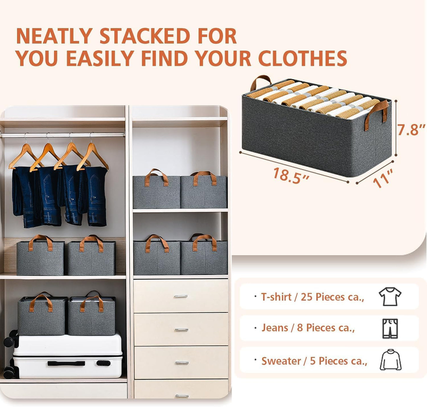 Grey - Multipurpose Foldable Storage Organizer