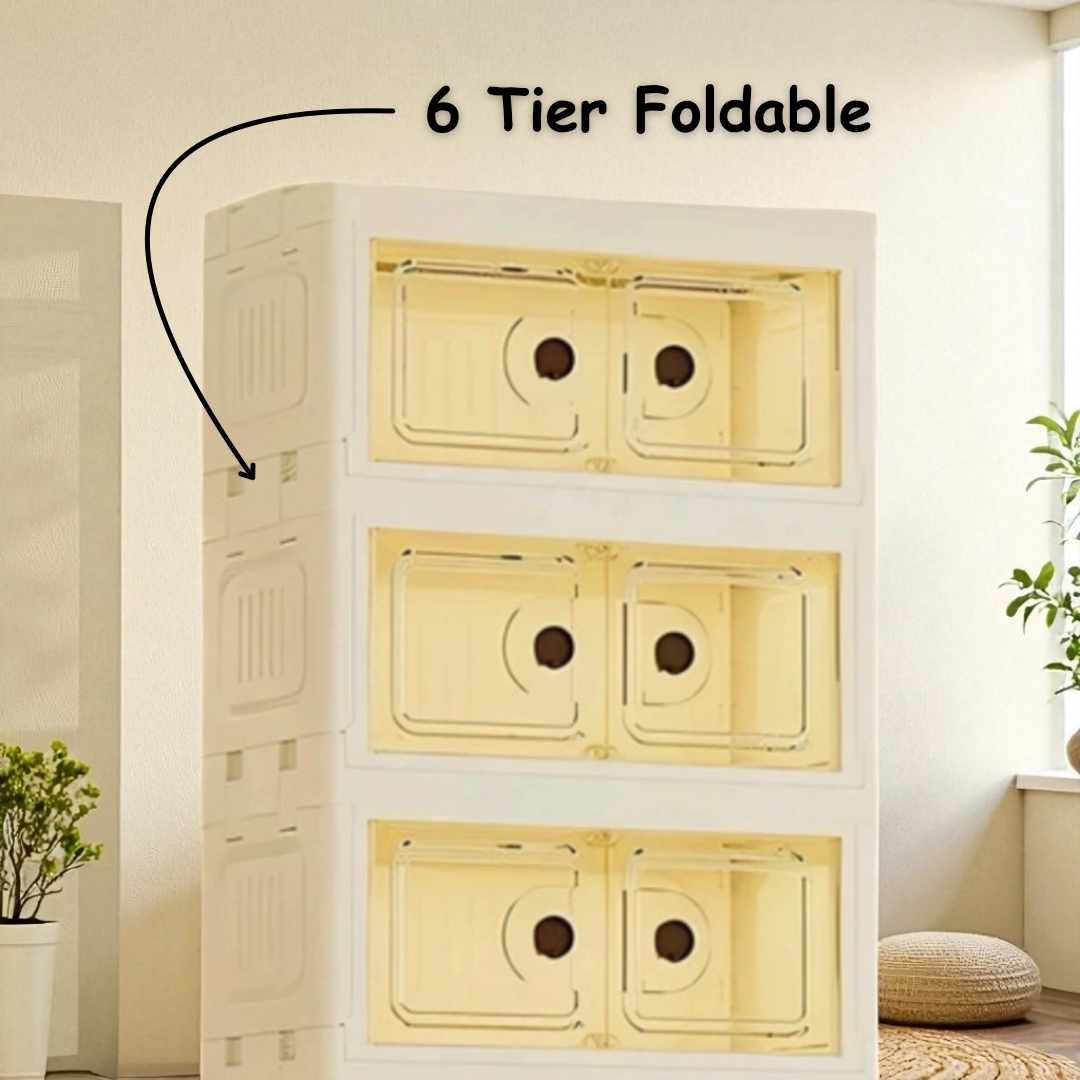 6 Tier Foldable Wardrobe For Storage Organization