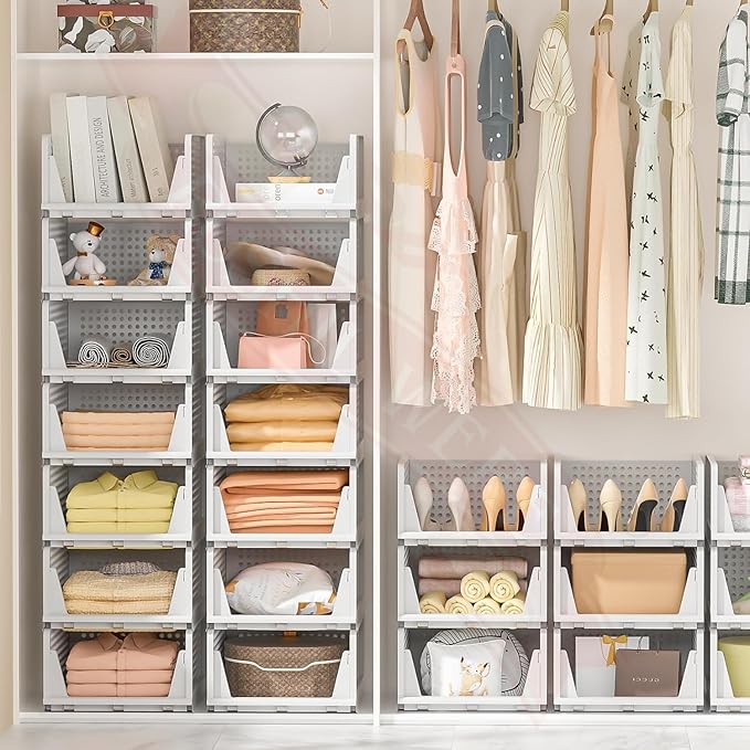 White - Space Saver Wardrobe Organizer (Drawer Style)