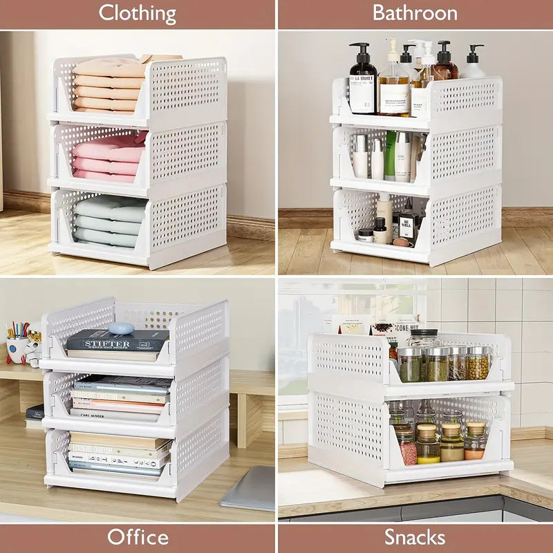 White - Space Saver Wardrobe Organizer (Drawer Style)
