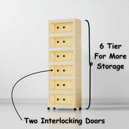 6 Tier Foldable Wardrobe For Storage Organization