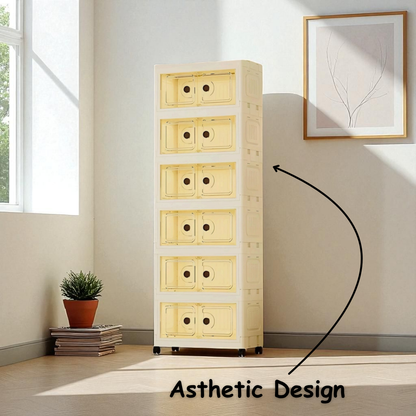 6 Tier Foldable Wardrobe For Storage Organization