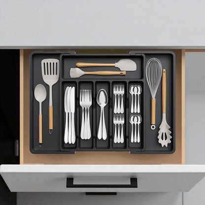 Adjustable Utensil Organizer Tray For Kitchen