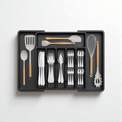 Adjustable Utensil Organizer Tray For Kitchen