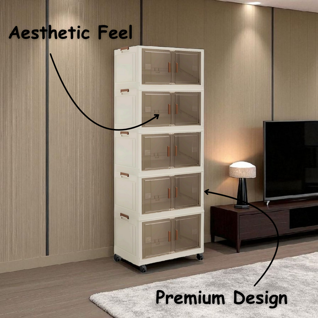 Multi-Purpose Storage Organizer With Movable Wheels
