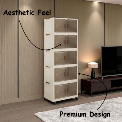 Multi-Purpose Storage Organizer With Movable Wheels