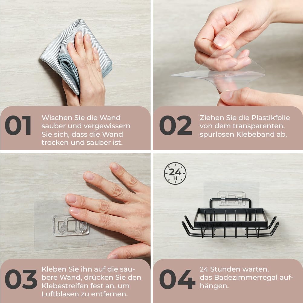Self Adhesive 5 in 1 Bathroom Organizer