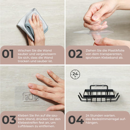 Self Adhesive 5 in 1 Bathroom Organizer