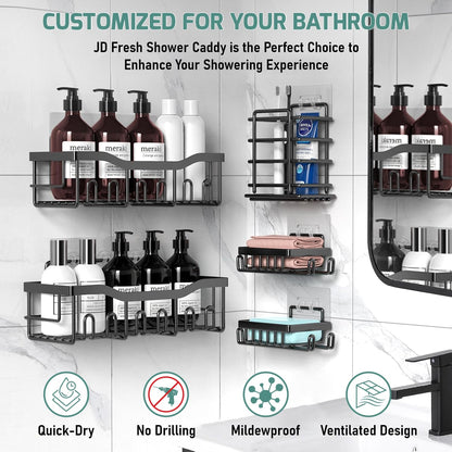 Self Adhesive 5 in 1 Bathroom Organizer