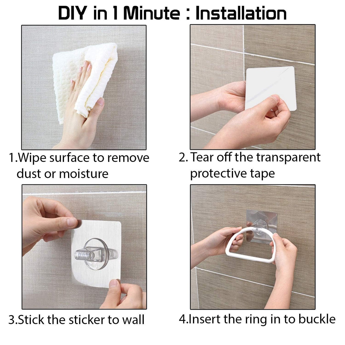 Self Adhesive Plastic Towel Ring