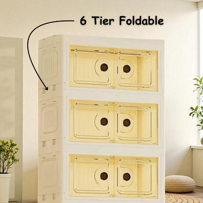 6 Tier Foldable Wardrobe For Storage Organization