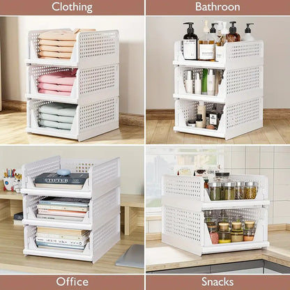 White - Space Saver Wardrobe Organizer (Drawer Style)